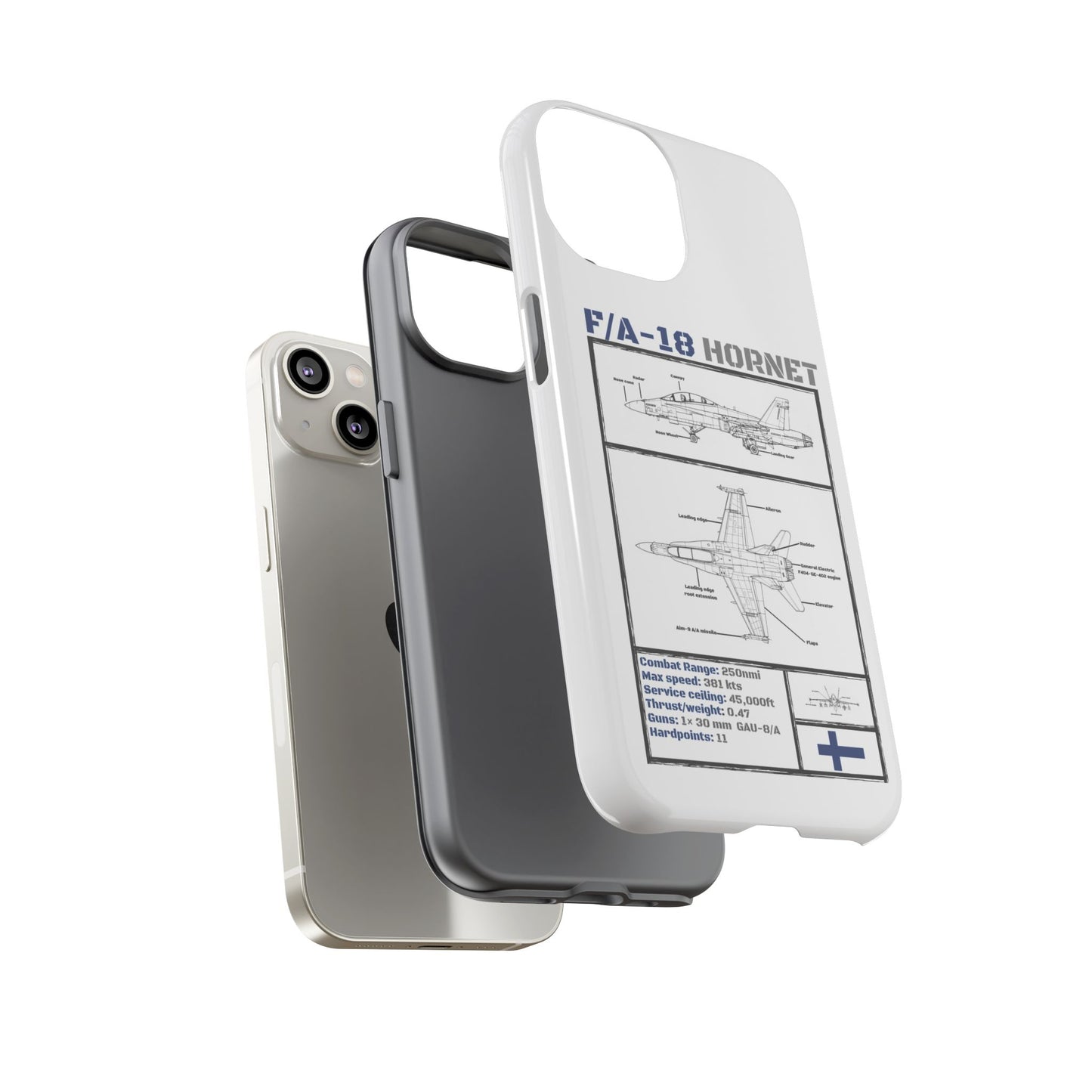 F/A-18 Hornet Schematic edition phone case (FAF Colour-Way)