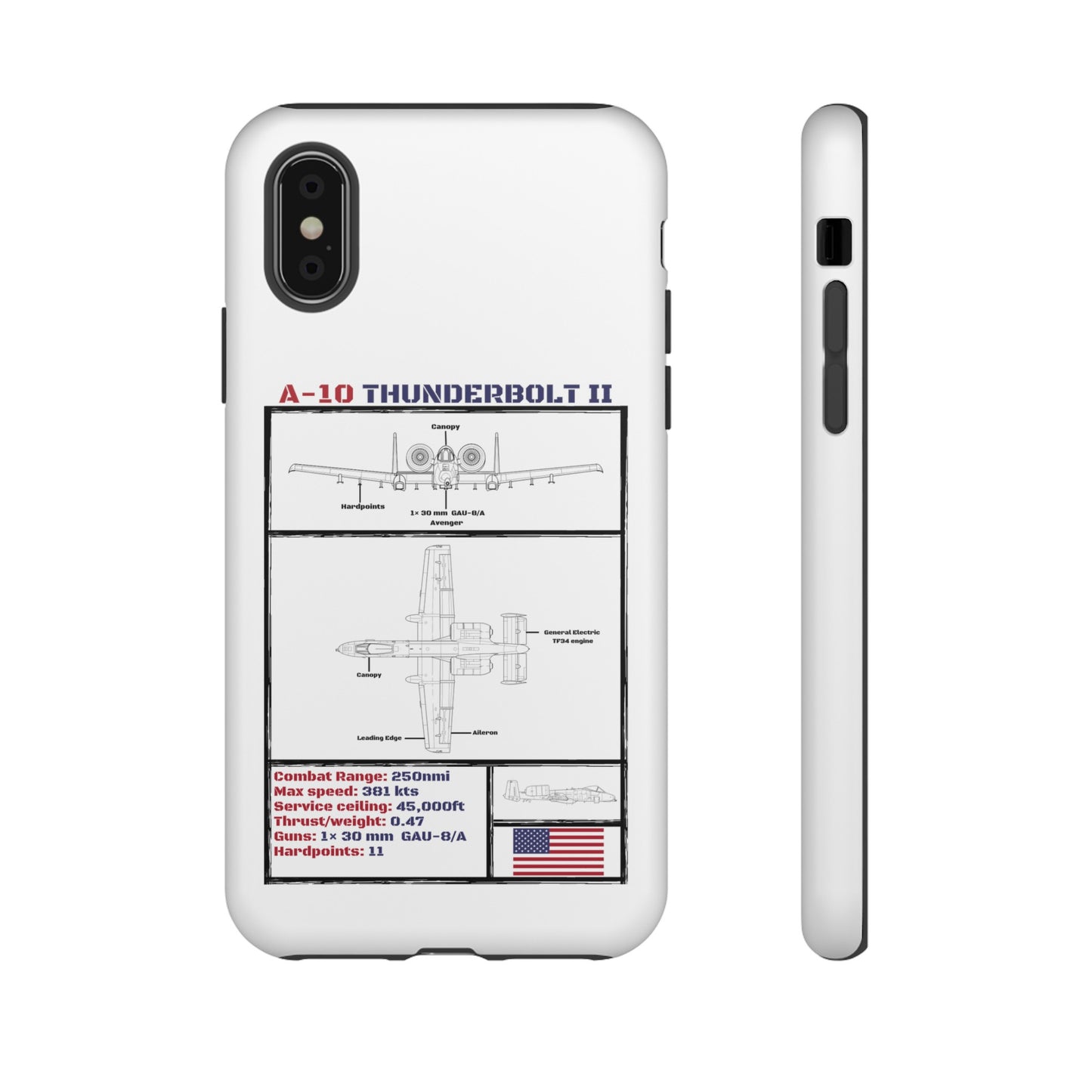 A-10 Schematic Rigid Phone Case (USAF colour-ways)