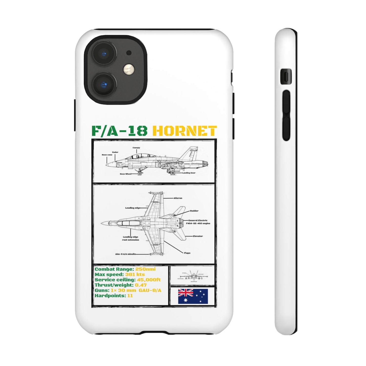 F/A-18 Hornet Schematic edition phone case (RAAF Colour-Way)