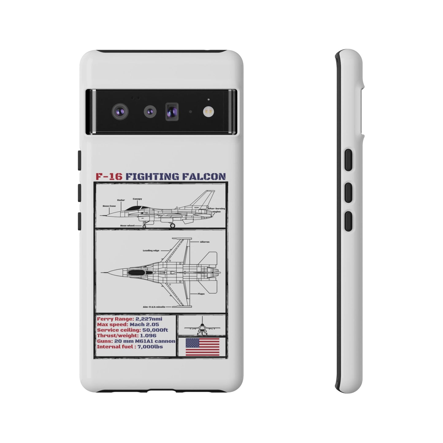 F-16 Fighting Falcon Schematic edition phone case (USAF Colour-Way)