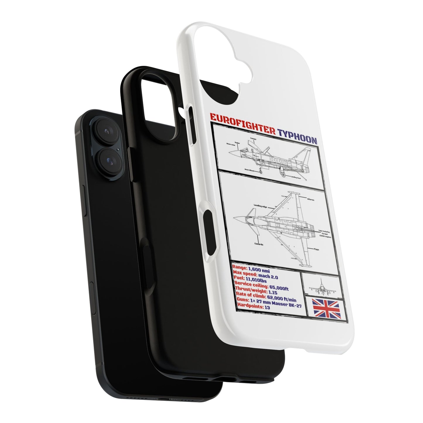 Eurofighter typhoon Schematic edition phone case (RAF Colour-Way)