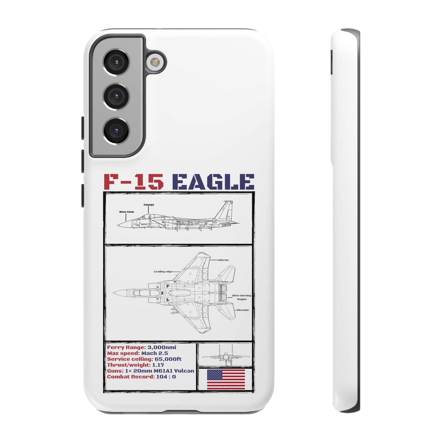 F-15 Schematic rigid Phone Case (USAF colour-ways)