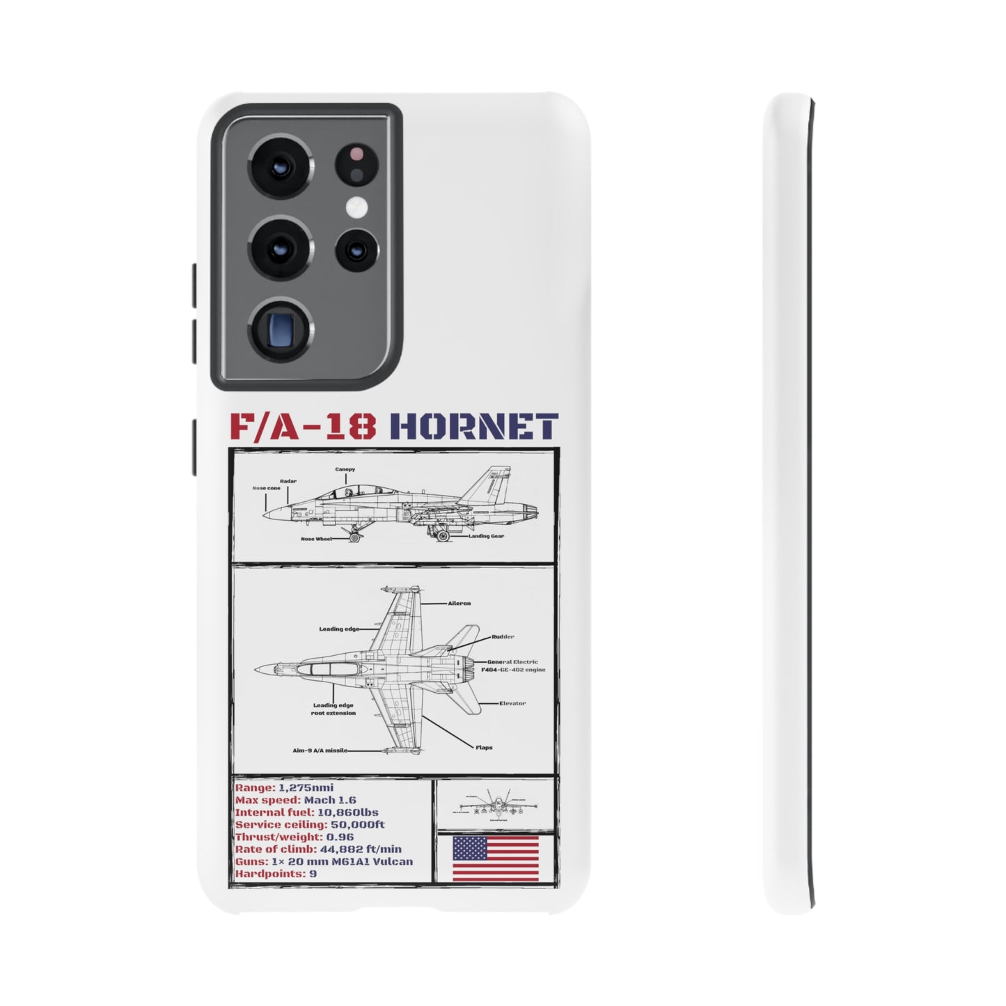 F/A-18 Schematic Rigid Phone Case (USAF colour-ways)