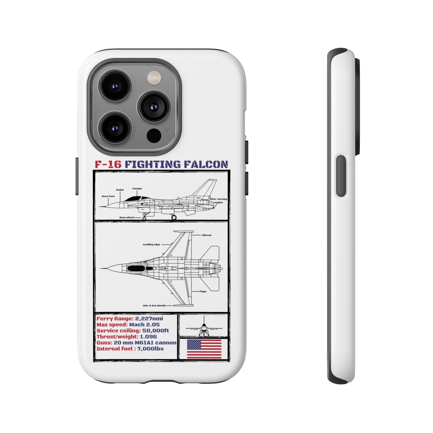 F-16 Fighting Falcon Schematic edition phone case (USAF Colour-Way)