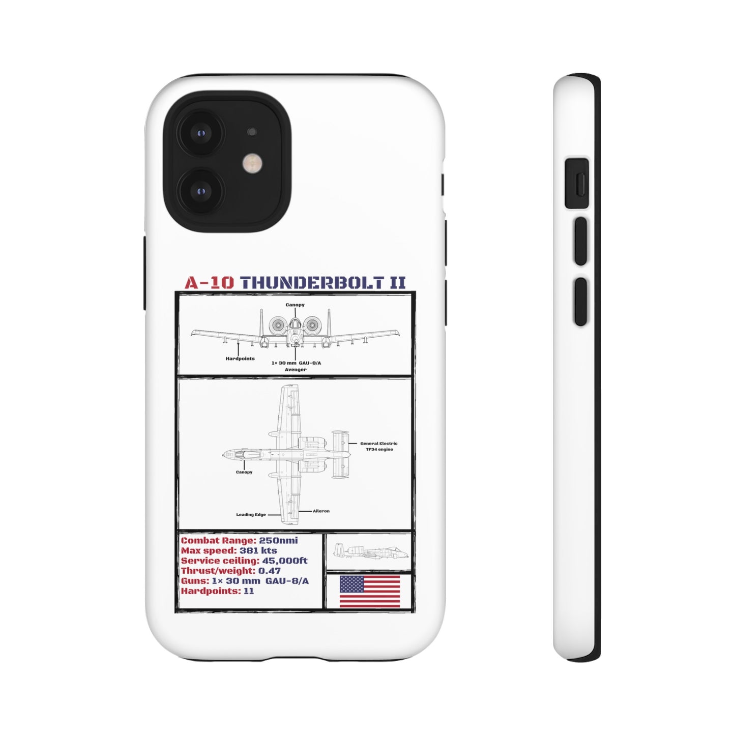 A-10 Schematic Rigid Phone Case (USAF colour-ways)