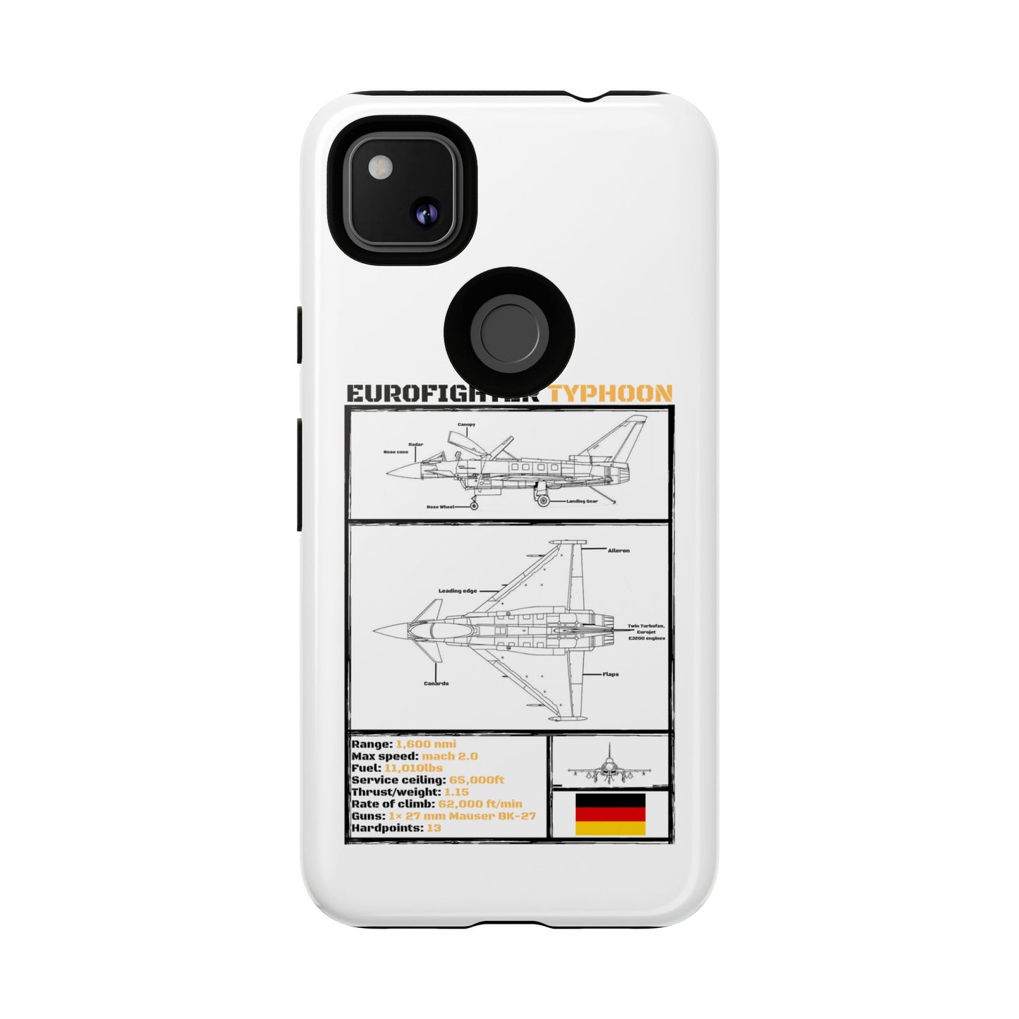 Eurofighter typhoon Schematic edition phone case (Luftwaffe Colour-Way)