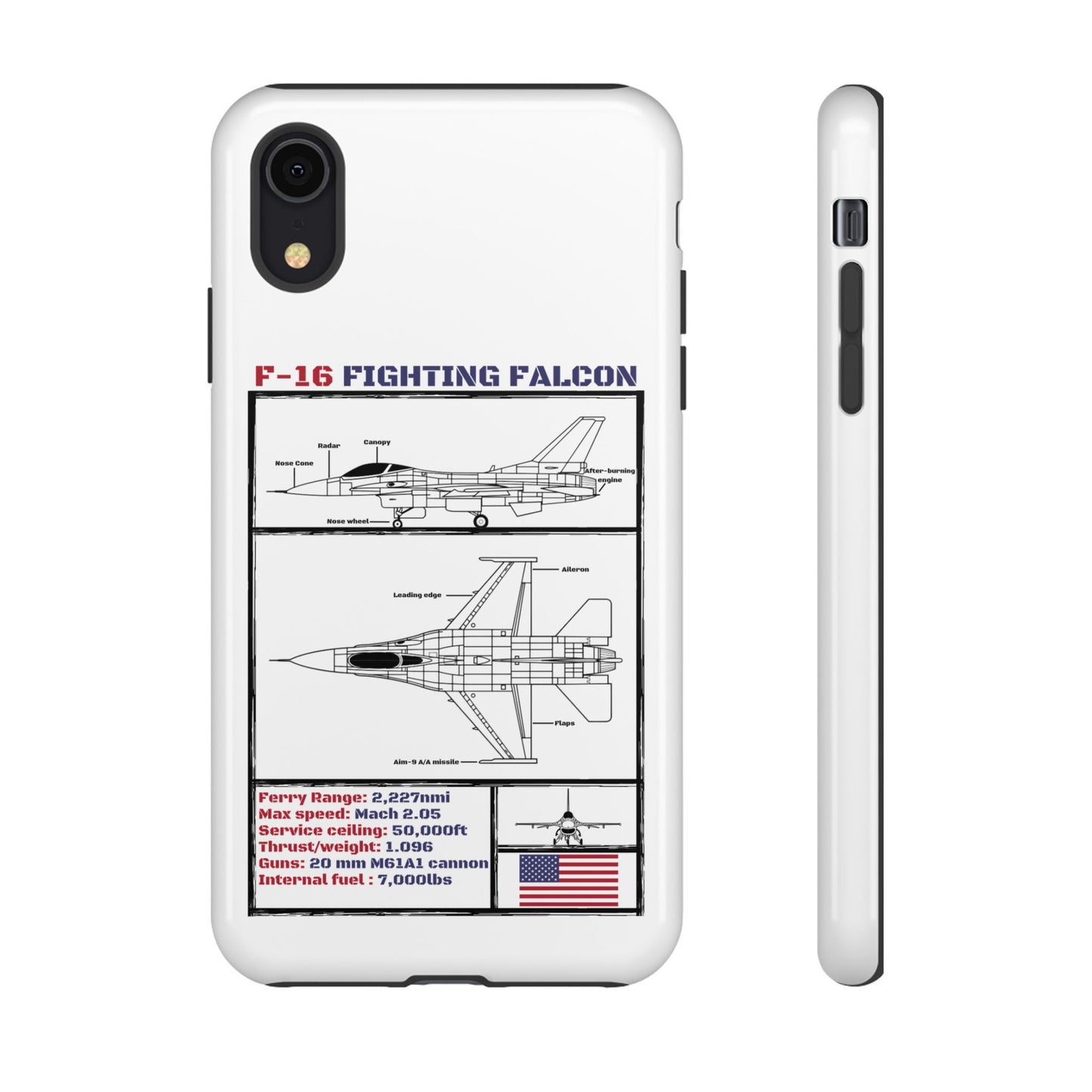 F-16 Fighting Falcon Schematic edition phone case (USAF Colour-Way)