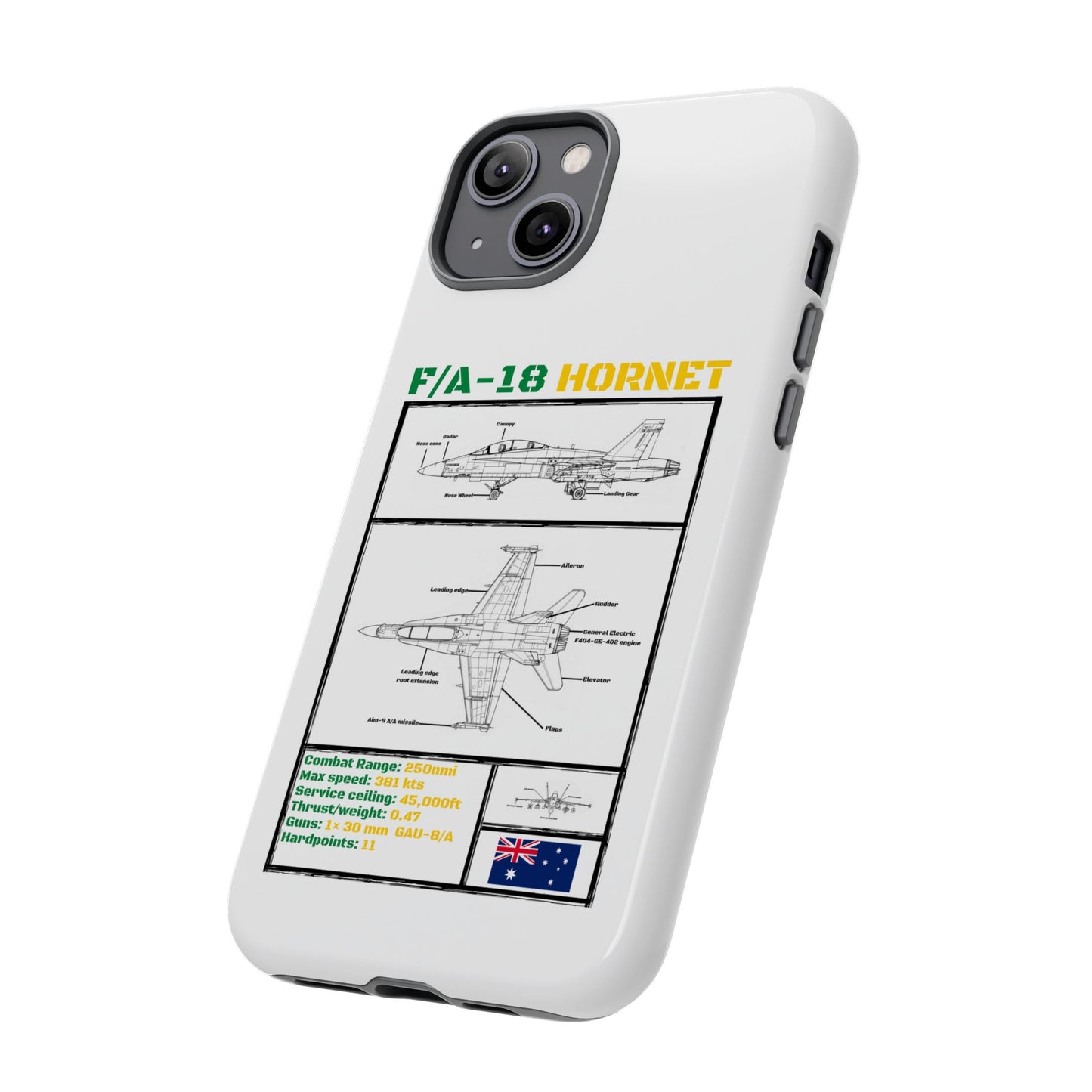 F/A-18 Hornet Schematic edition phone case (RAAF Colour-Way)