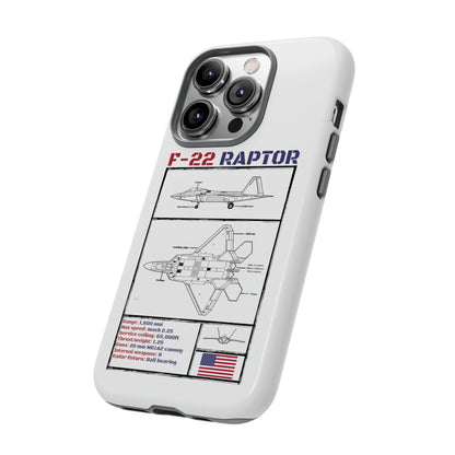 F-22 Raptor schematic rigid Phone Case (USAF colour-ways)