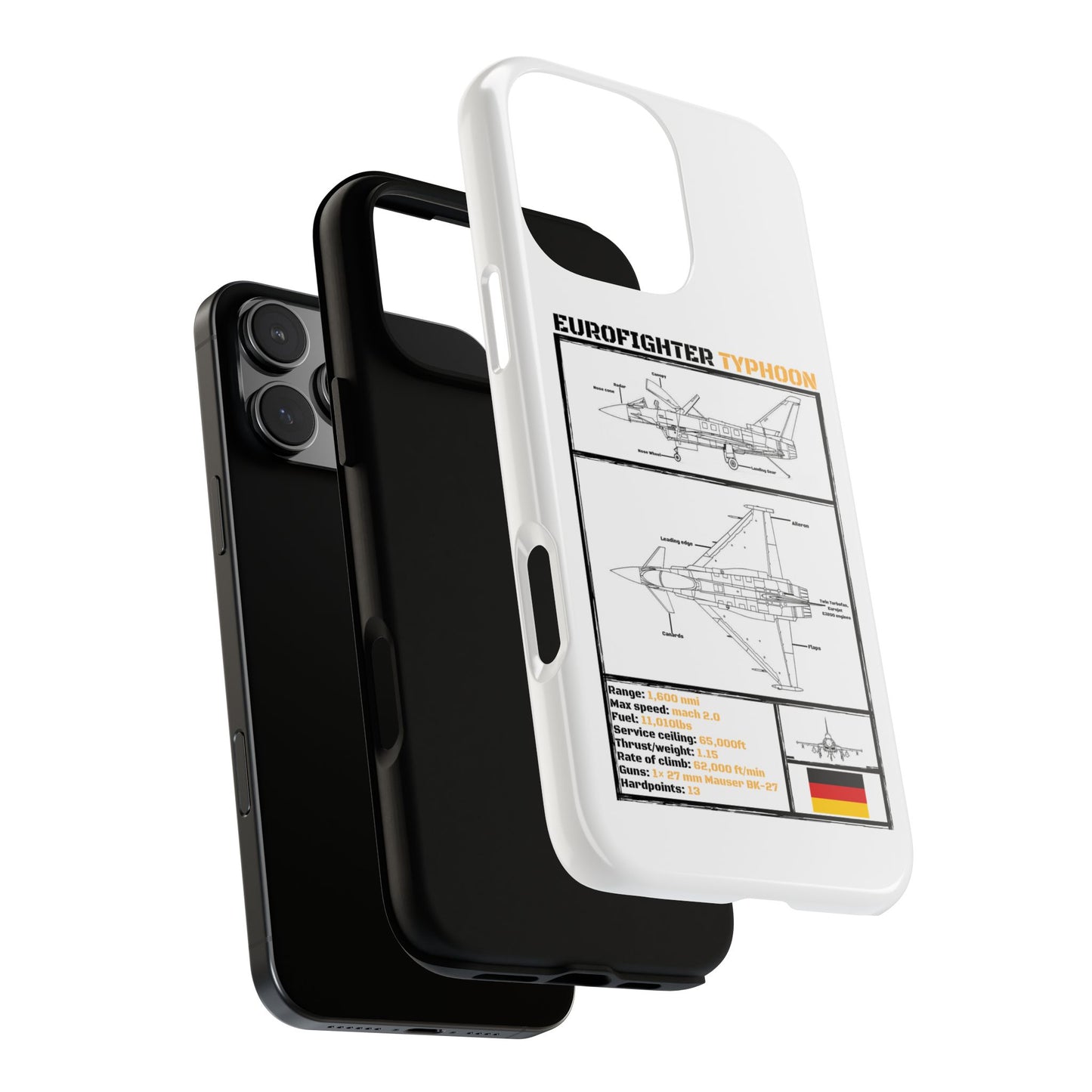 Eurofighter typhoon Schematic edition phone case (Luftwaffe Colour-Way)