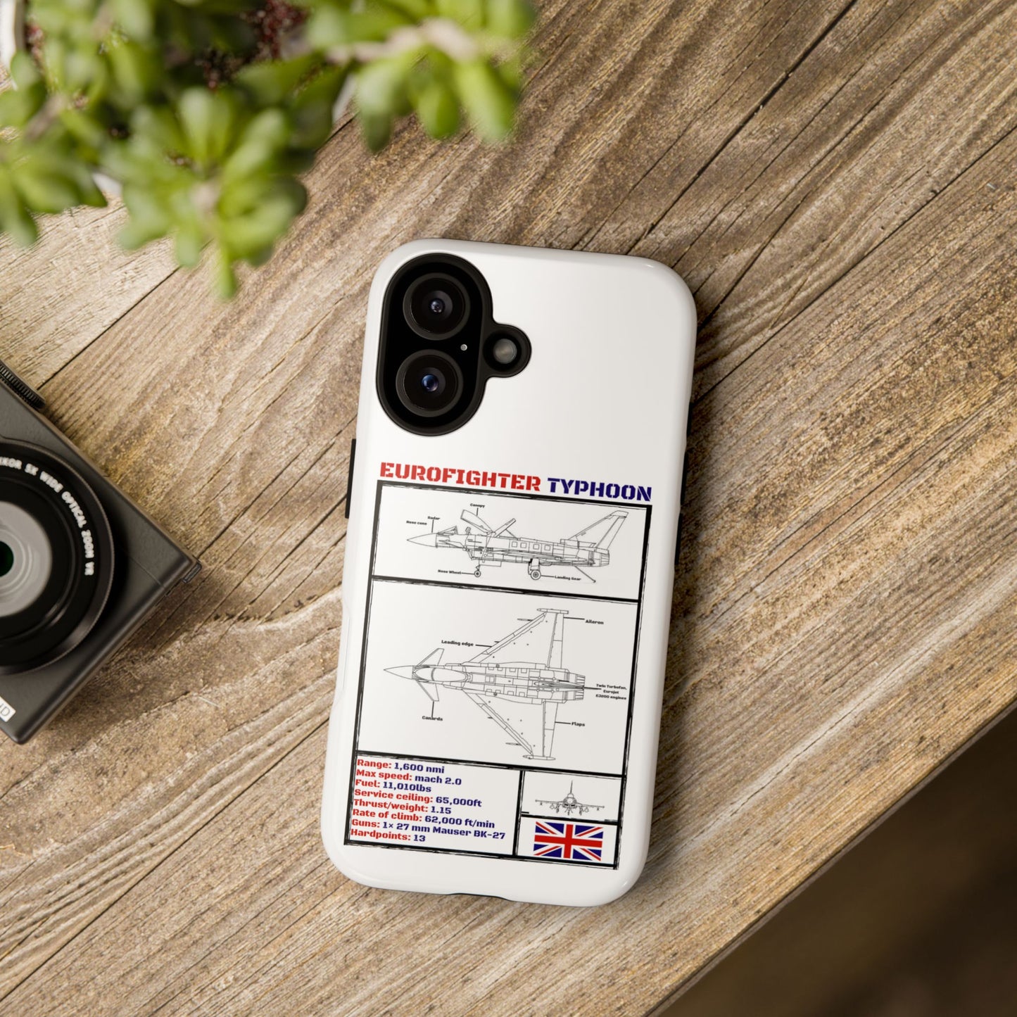 Eurofighter typhoon Schematic edition phone case (RAF Colour-Way)