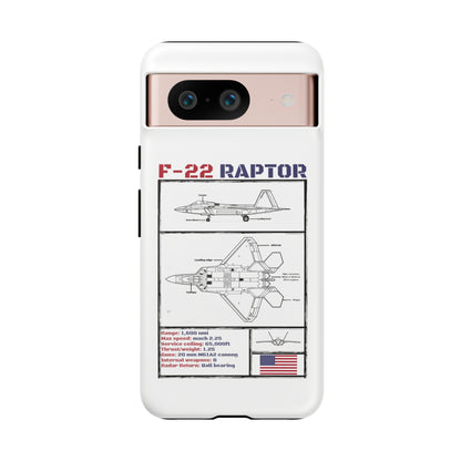 F-22 Raptor schematic rigid Phone Case (USAF colour-ways)