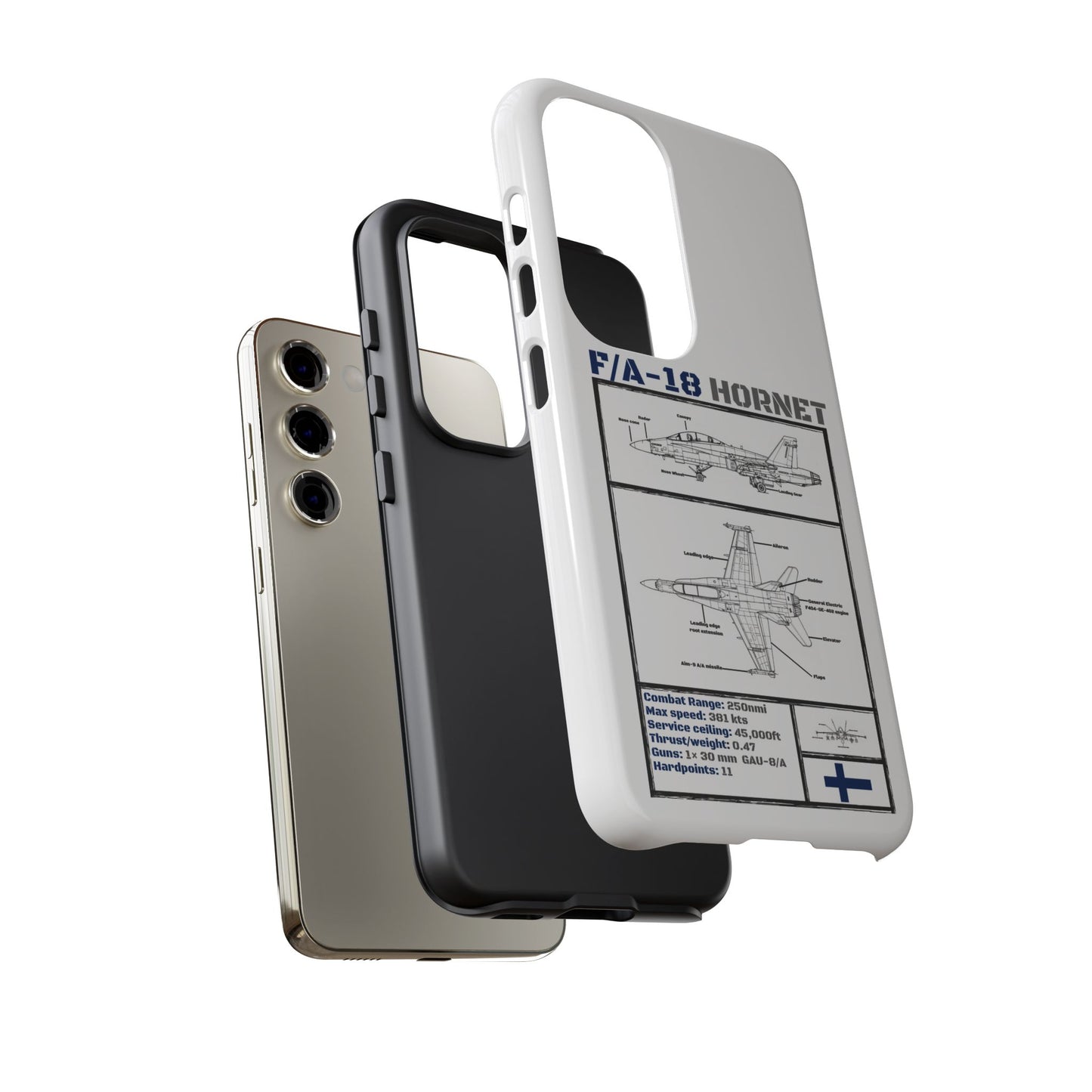 F/A-18 Hornet Schematic edition phone case (FAF Colour-Way)
