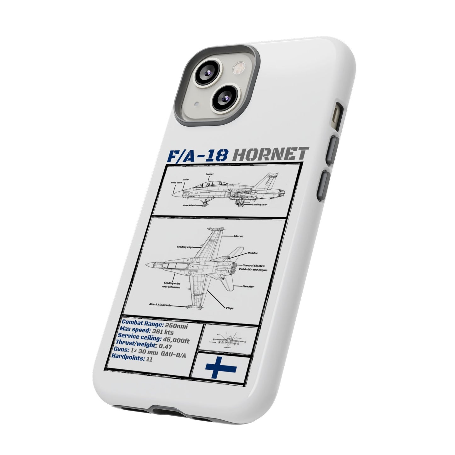 F/A-18 Hornet Schematic edition phone case (FAF Colour-Way)