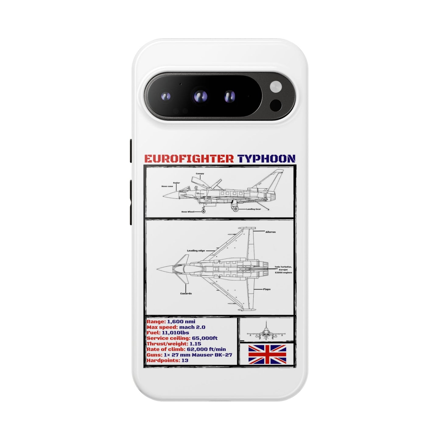 Eurofighter typhoon Schematic edition phone case (RAF Colour-Way)