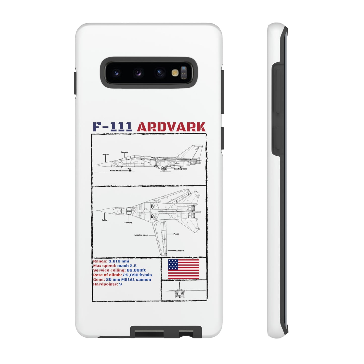 F111 Aardvark  Schematic Durable Phone Case (USAF Colourways)