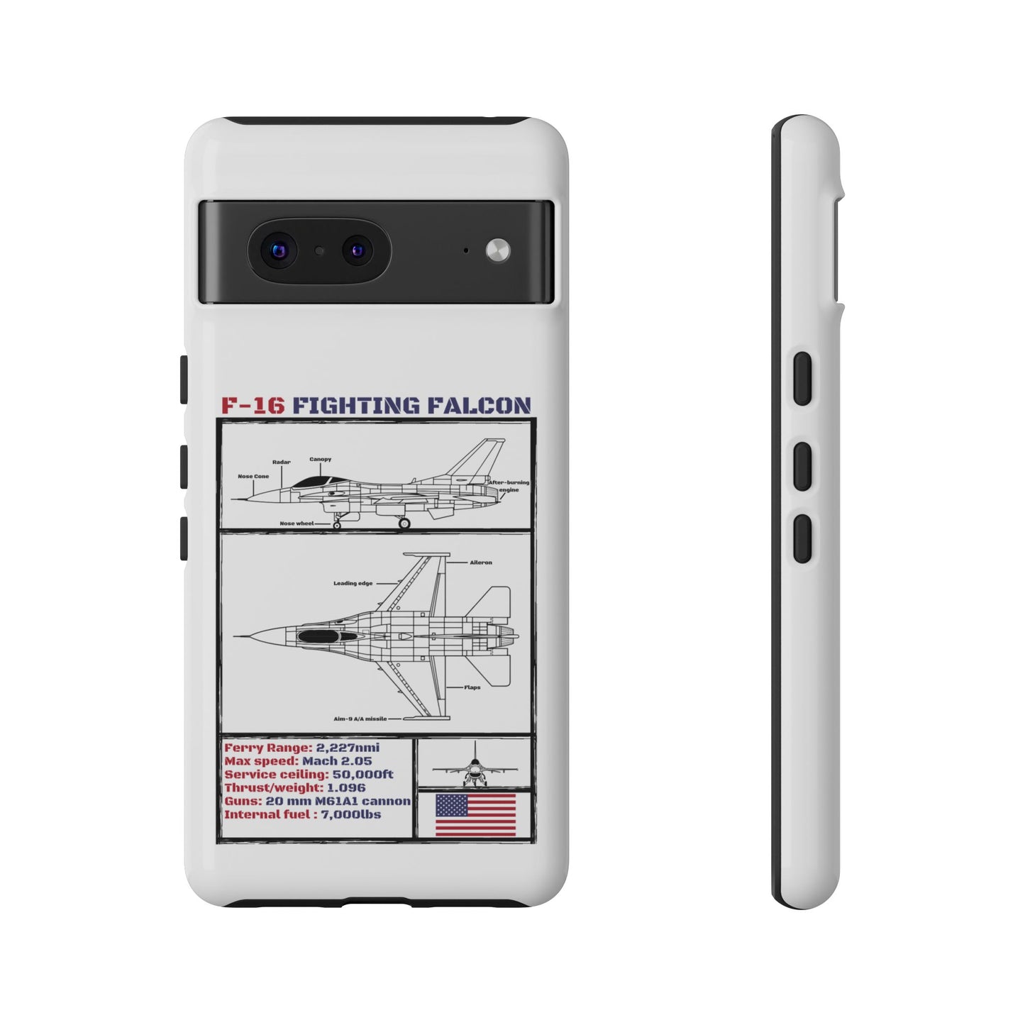 F-16 Fighting Falcon Schematic edition phone case (USAF Colour-Way)