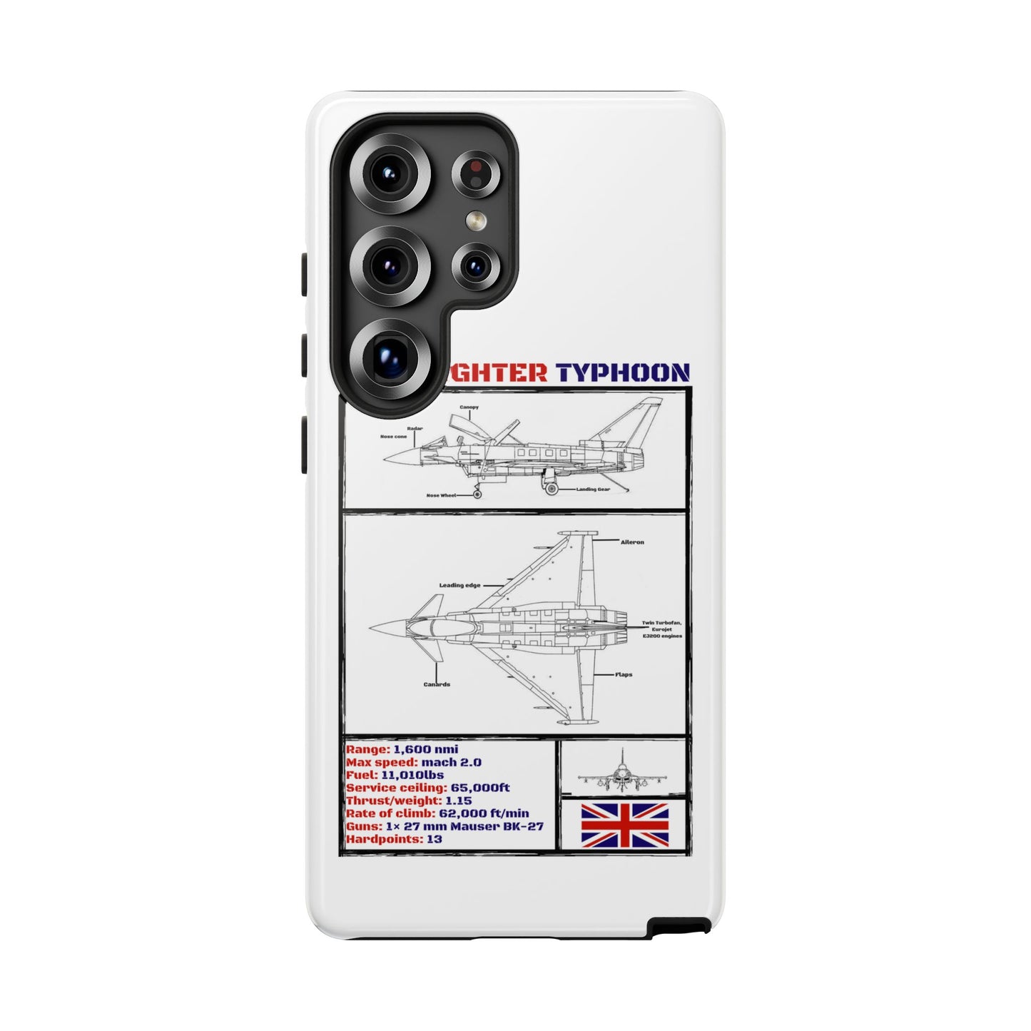 Eurofighter typhoon Schematic edition phone case (RAF Colour-Way)