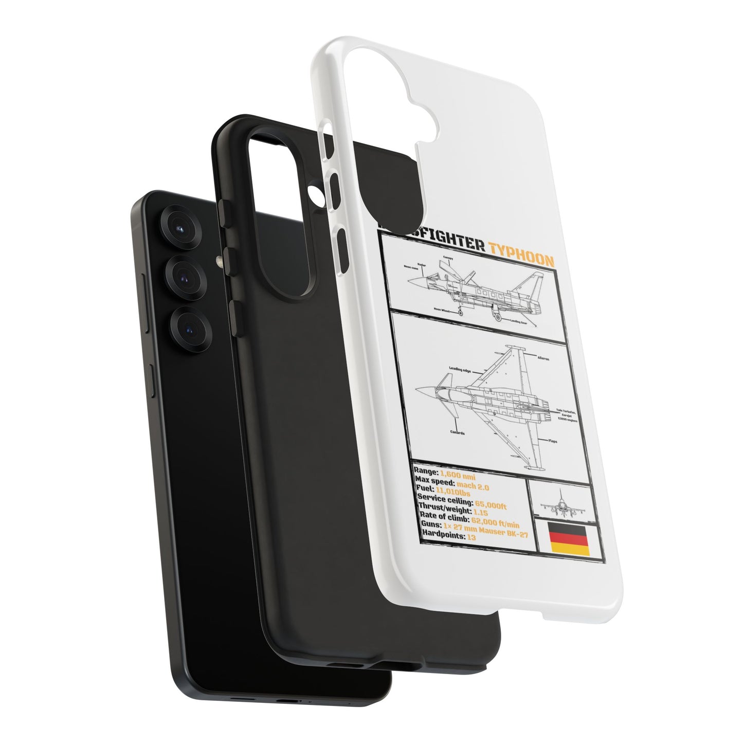 Eurofighter typhoon Schematic edition phone case (Luftwaffe Colour-Way)