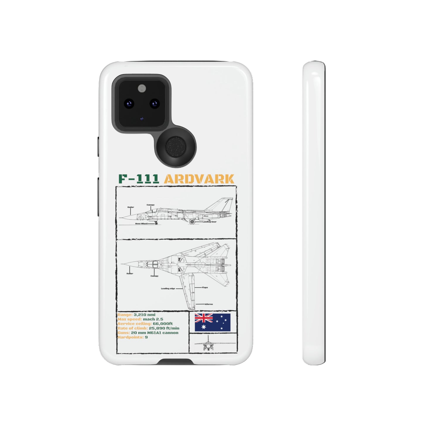 F111 Aardvark  Schematic Durable Phone Case (RAAF colouways)