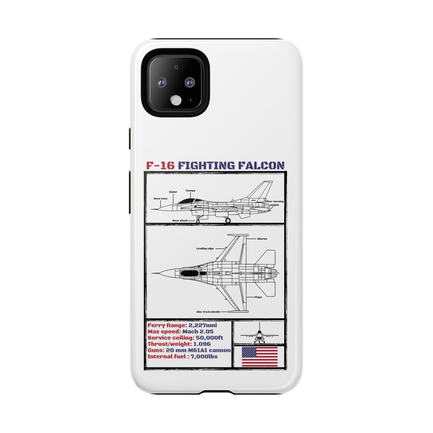 F-16 Fighting Falcon Schematic edition phone case (USAF Colour-Way)
