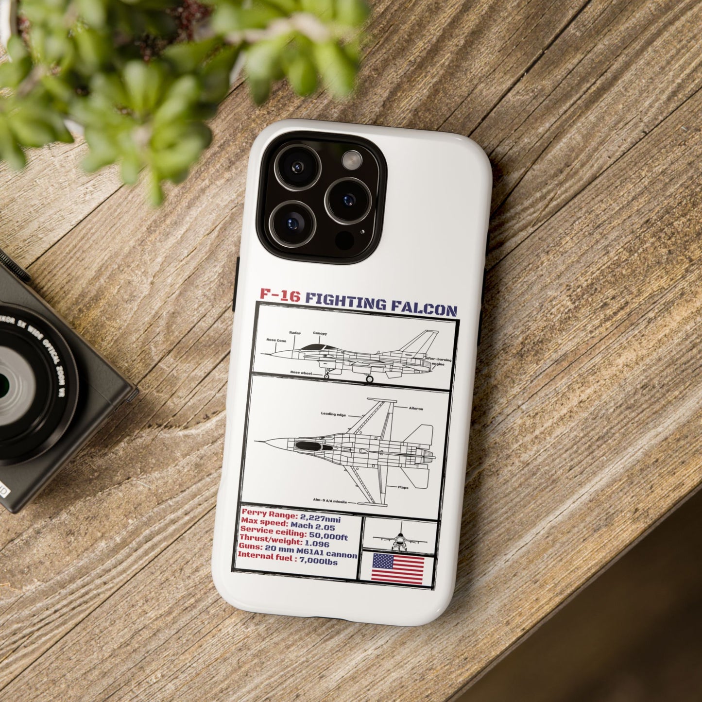 F-16 Fighting Falcon Schematic edition phone case (USAF Colour-Way)