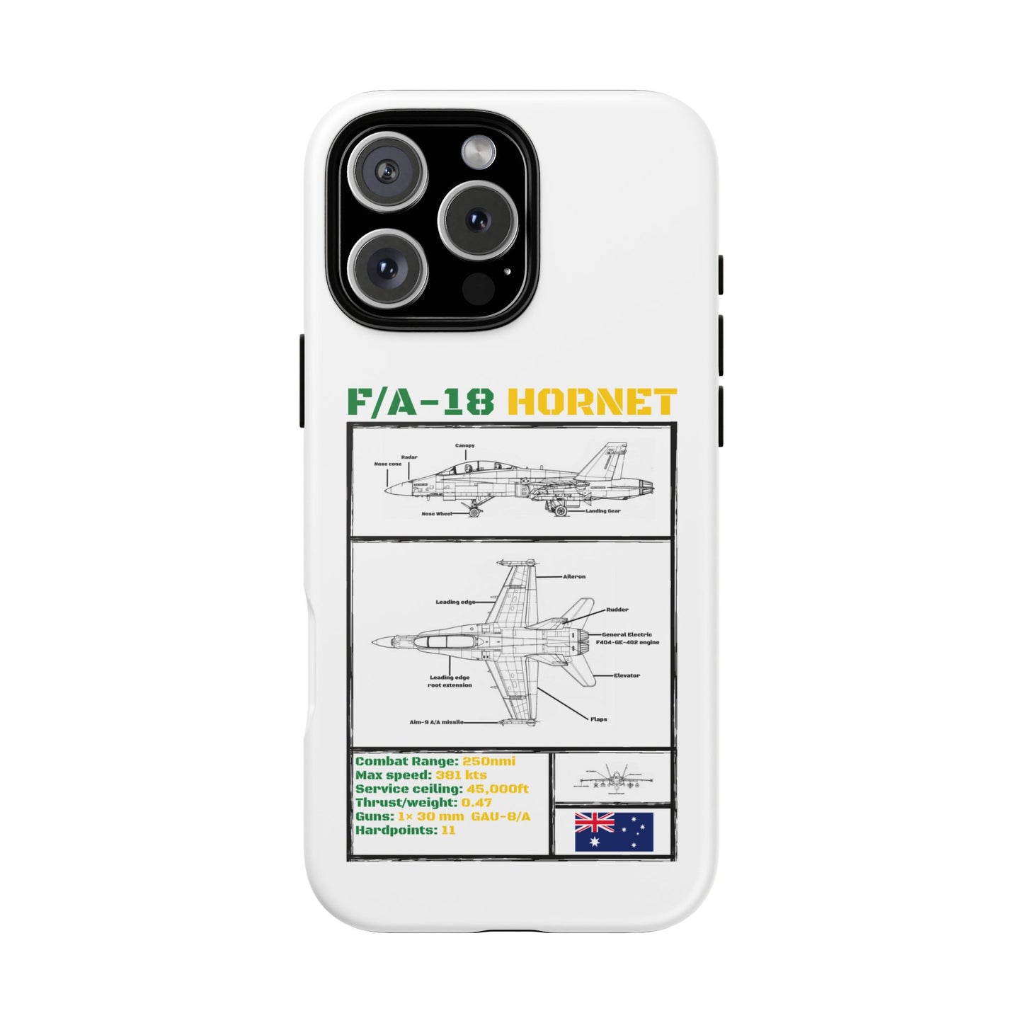 F/A-18 Hornet Schematic edition phone case (RAAF Colour-Way)