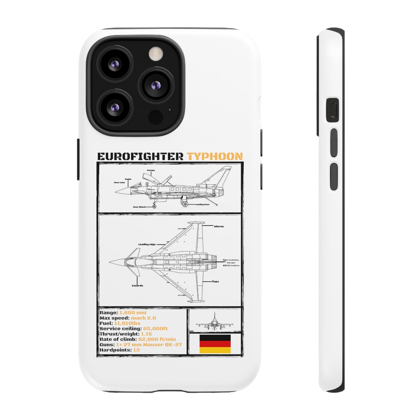 Eurofighter Typhoon Rigid Phone Case (Luftwaffe colour-ways)